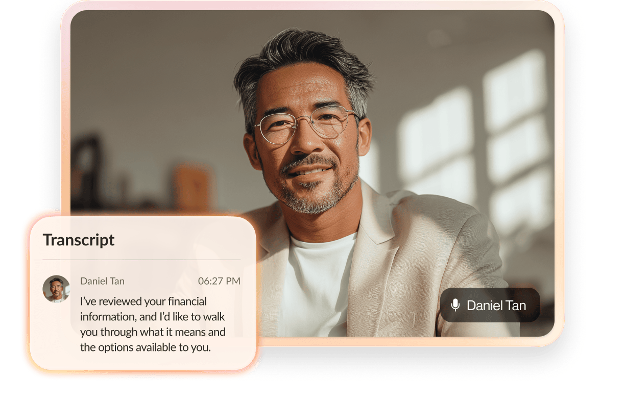 screenshot of AI Meetings with client