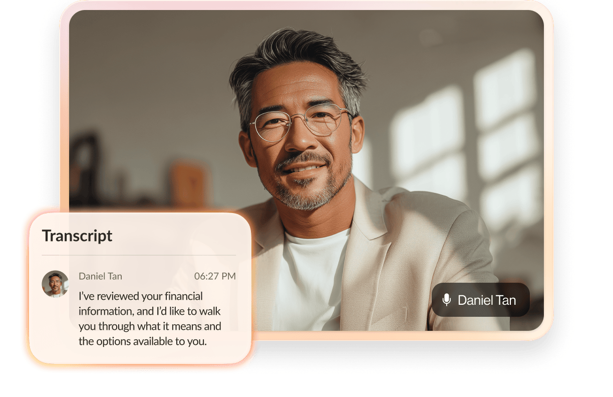 screenshot of AI Meetings with client