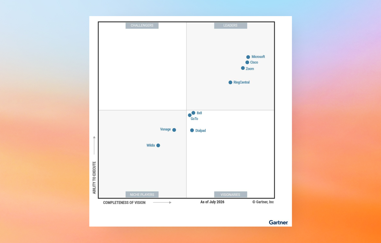 Gartner Magic Quadrant showing RingCentral as a UCaaS worldwide leader for 2026