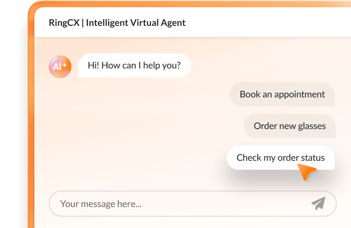 A customer checking the status of her order through RingCX IVA