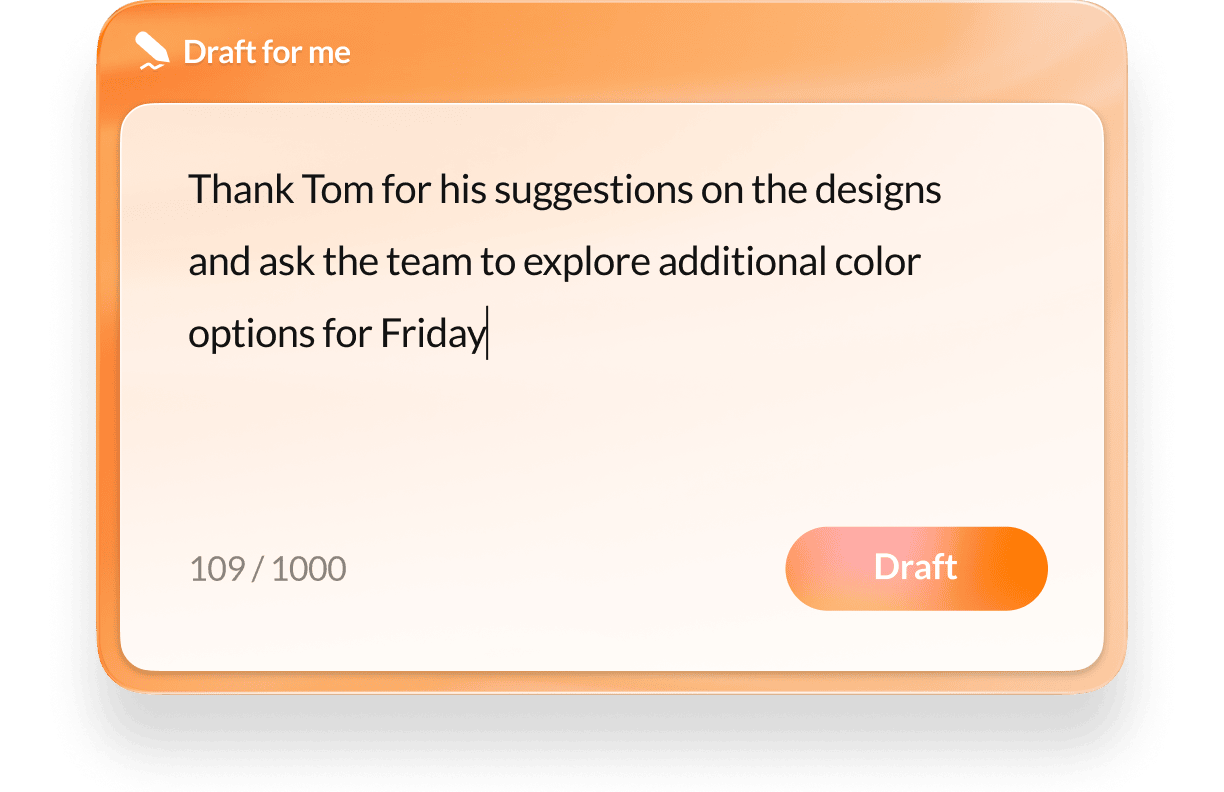 An image showing AI writing assistant feature on RingCentral app