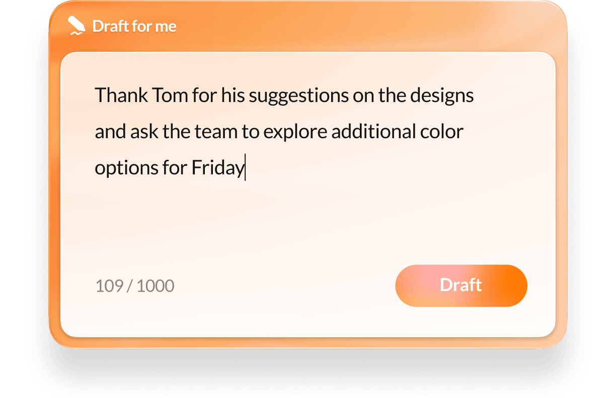 An image showing AI writing assistant feature on RingCentral app